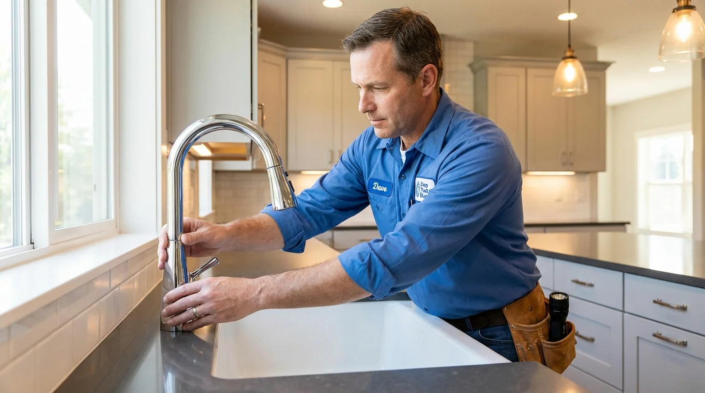 Kitchen faucet installation by Johns Plumbing LLC in Winnsboro